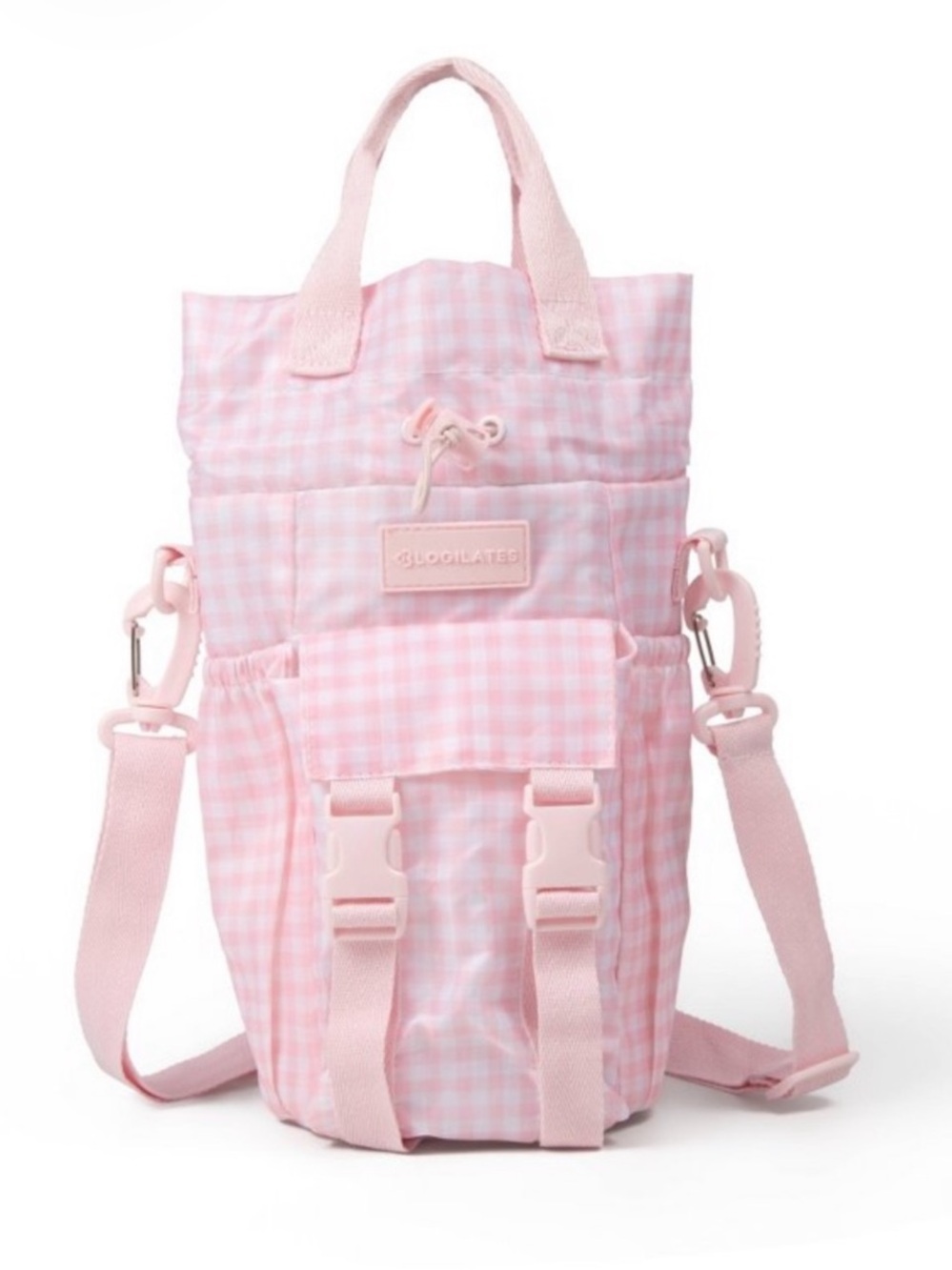 BLOGILATES NWT  Water Bottle Sling - Pink Gingham